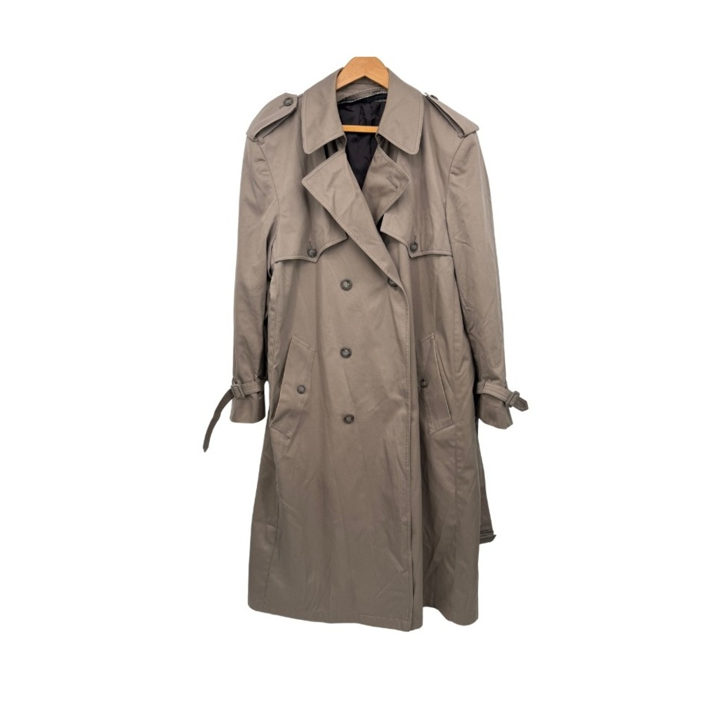 London Fog VTG Trench Coat Double‎ Breasted Khaki Classic Raincoat Size 40L